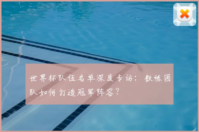 世界杯队伍名单深度专访:教练团队如何打造冠军阵容?